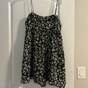 Black Floral Romper by Zara